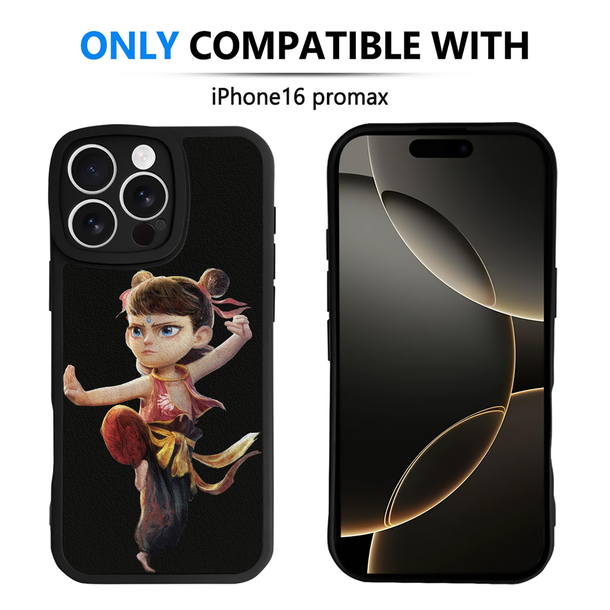 （画像用） Ne Zha 2 ナタ 魔童の大暴れ 【iPhone 16シリーズ対応】シリコンスマホケース（レザー調） 材質：シリコン